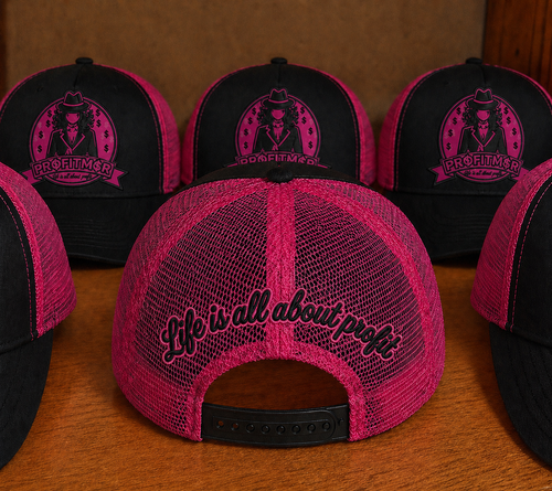 ProfitMCR Black & Hot Pink Embroidered “Boss Lady” Trucker Cap