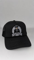 ProfitMcr Black Embroidered Trucker cap