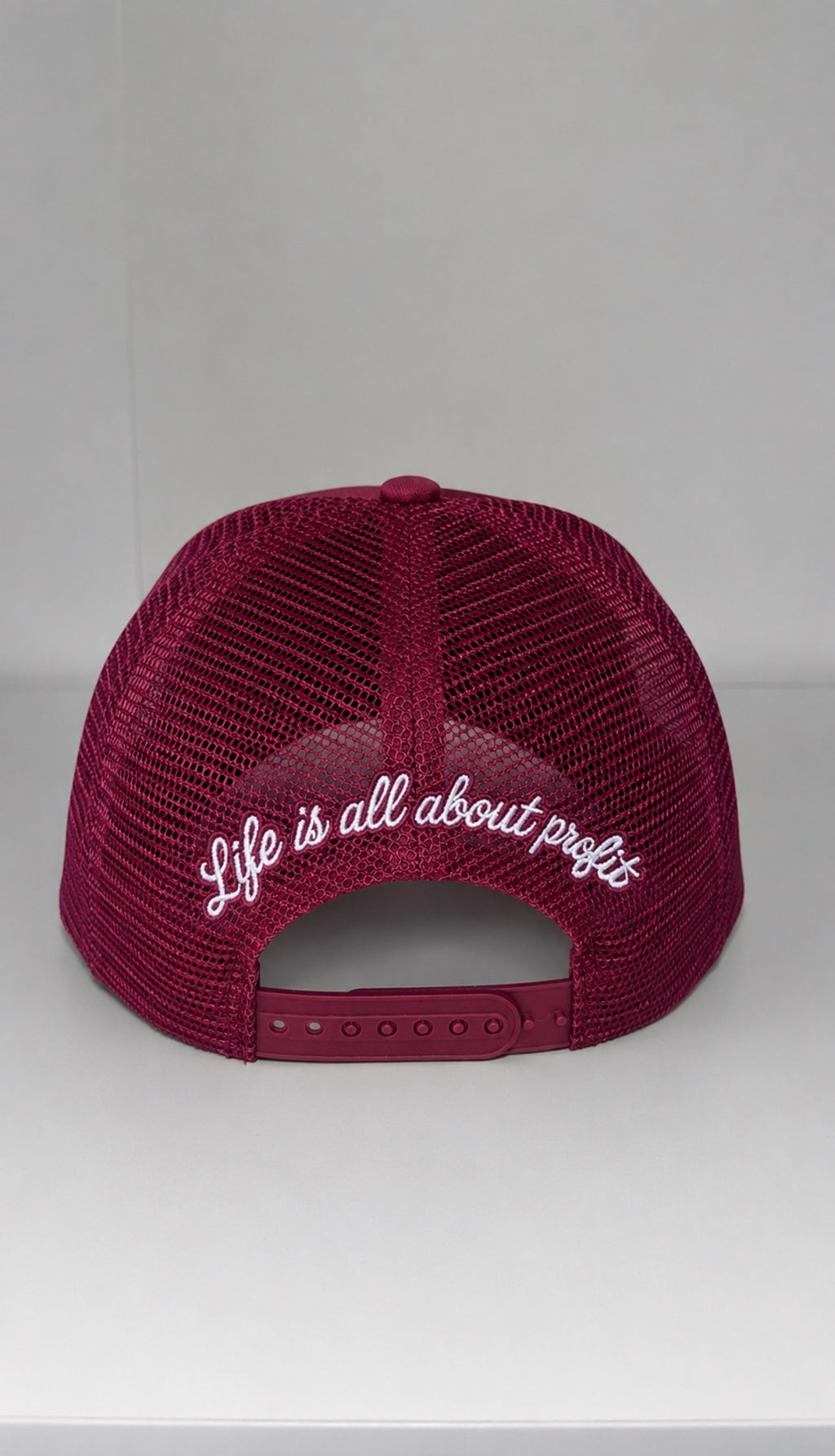 ProfitMCR Maroon Embroidered Trucker Cap