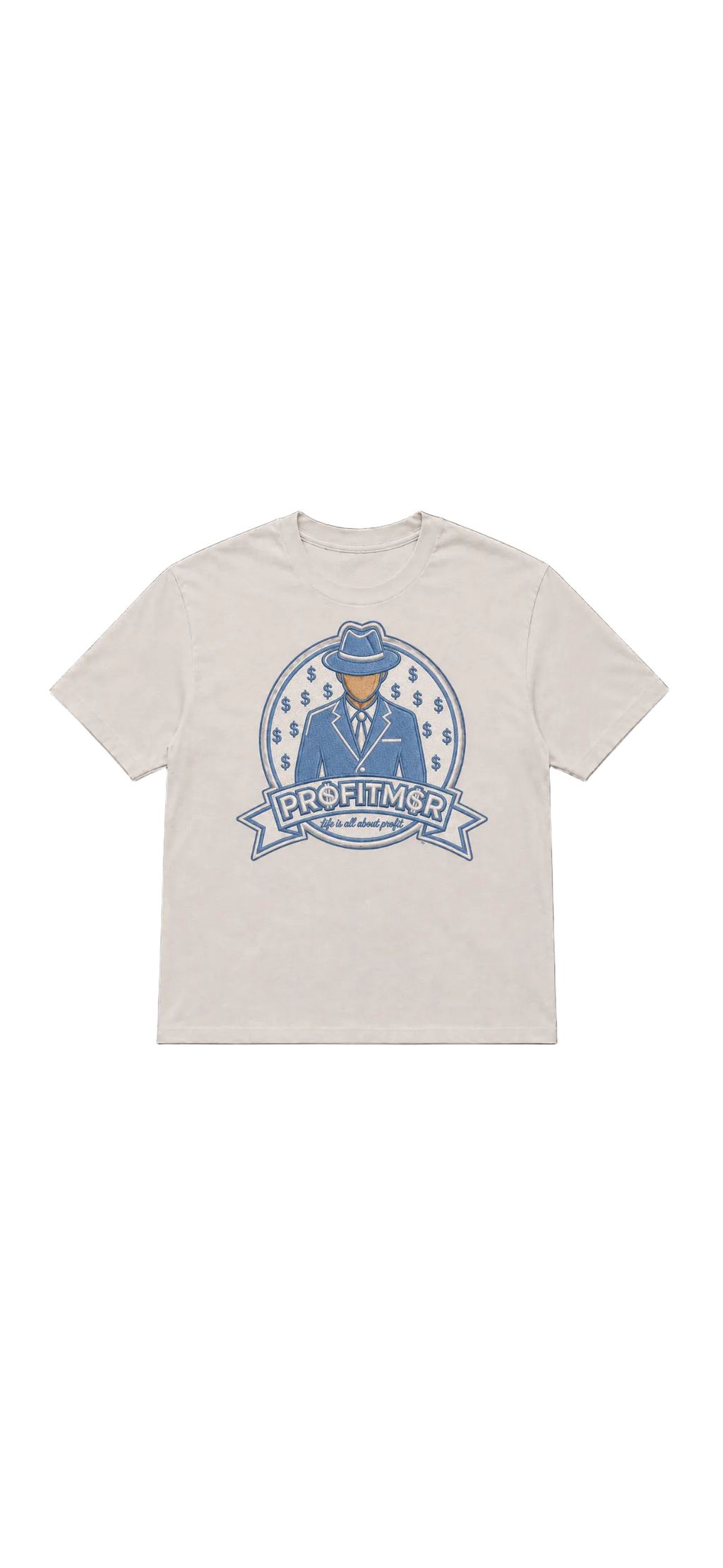 ProfitMCR Light Blue Graphic Design T-Shirt