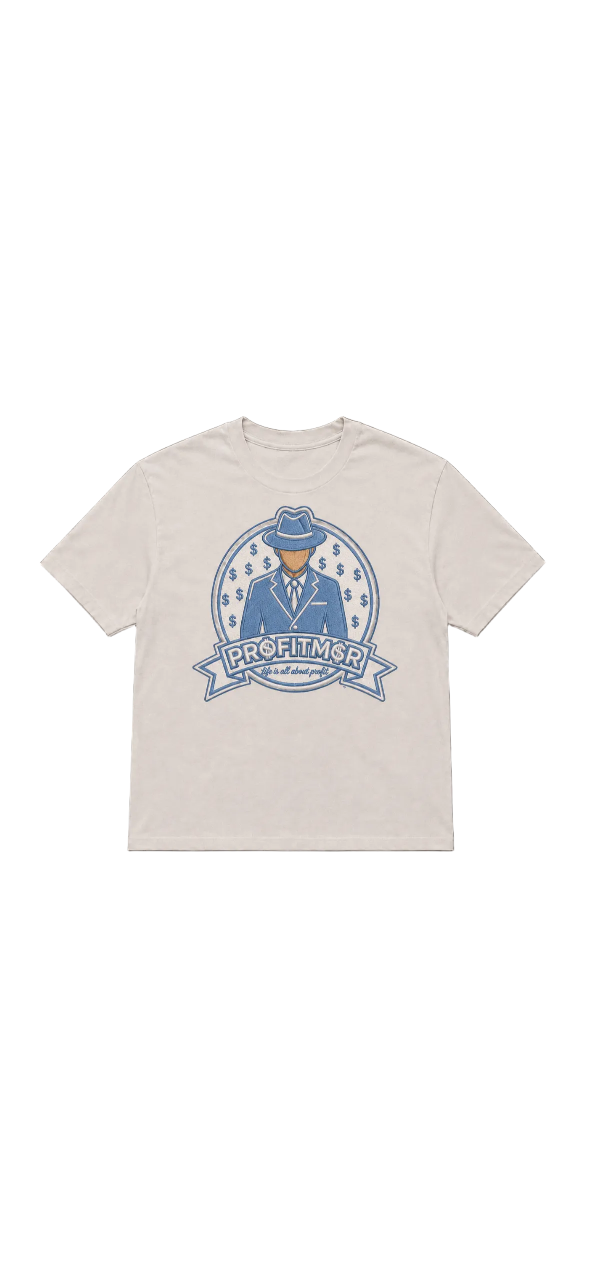 ProfitMCR Light Blue Graphic Design T-Shirt