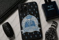ProfitMCR Black & Ice Cold Blue Embroidered Phone Case