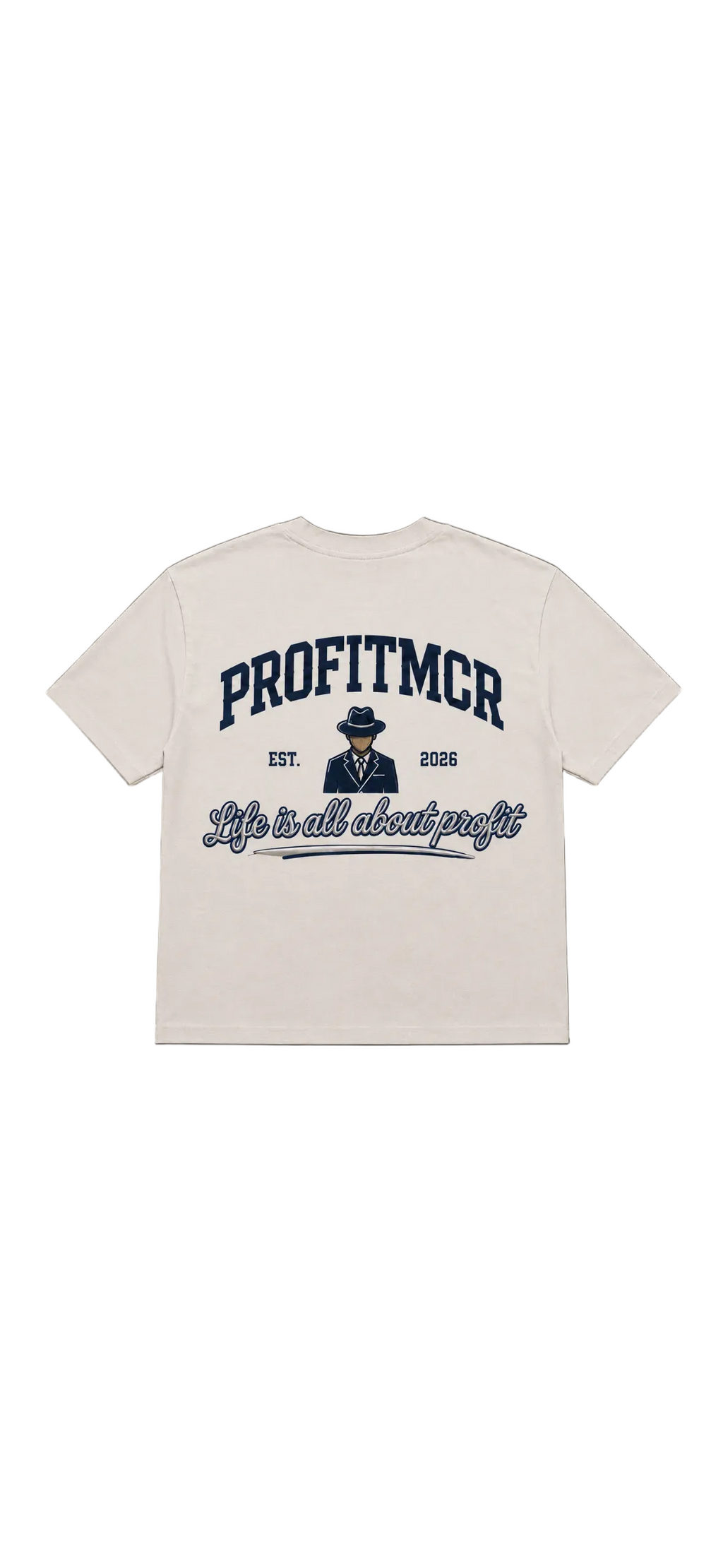 ProfitMCR White & Navy Graphic Design T-shirt