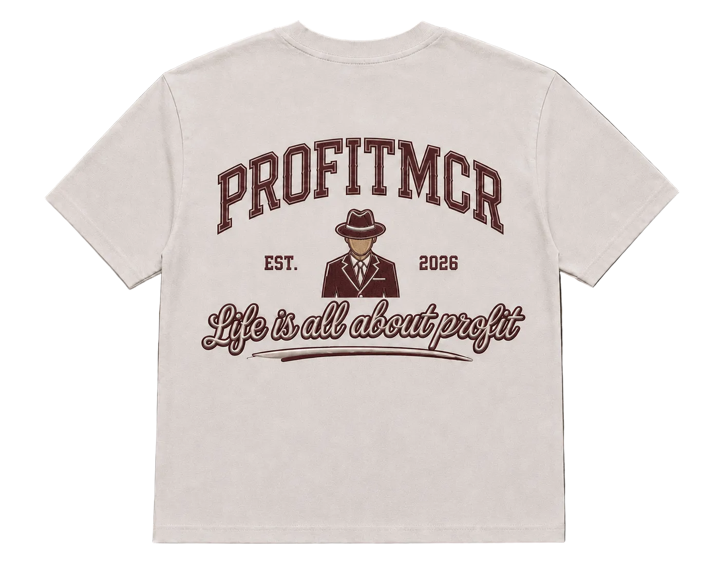 ProfitMCR Maroon Graphic Design T-Shirt