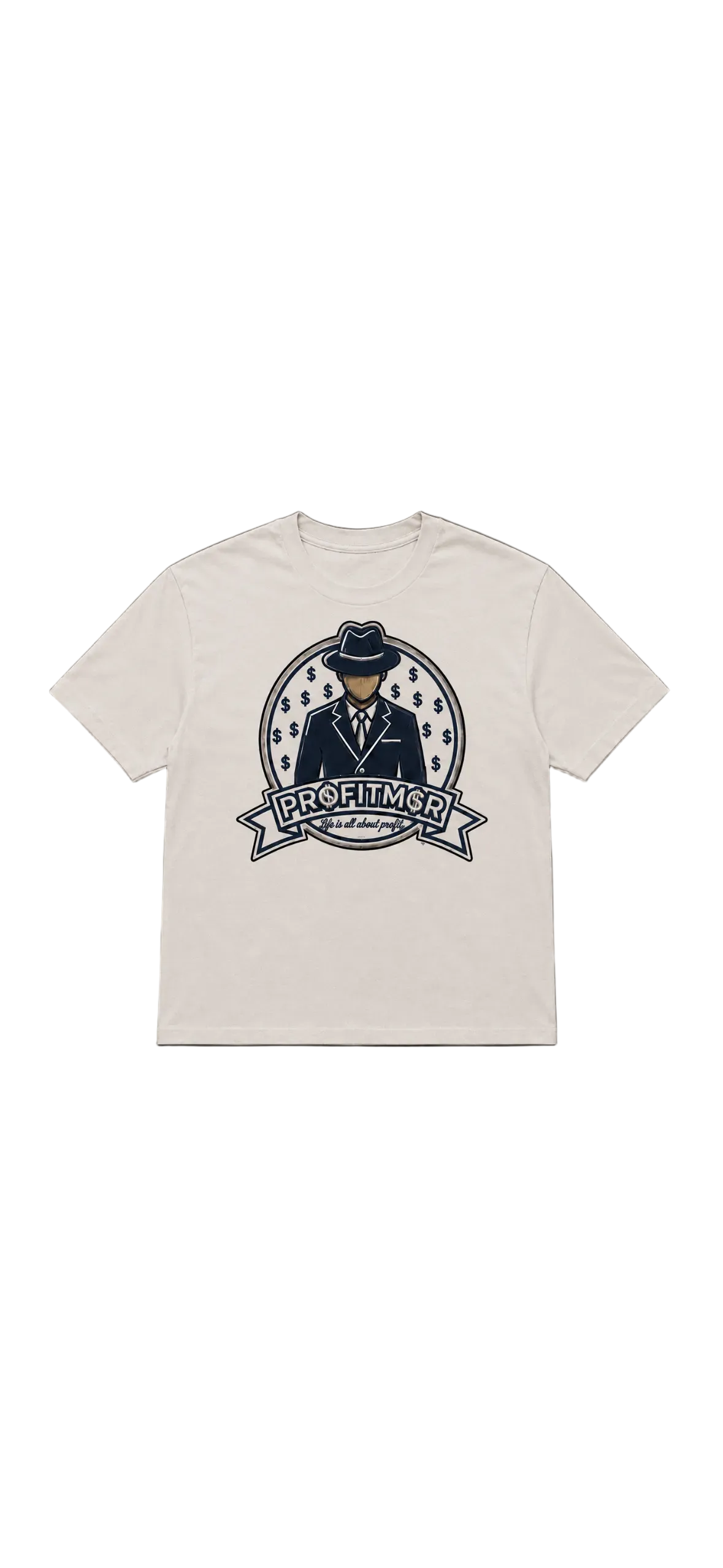 ProfitMCR White & Navy Graphic Design T-shirt