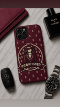 ProfitMCR Burgundy Embroidered “Boss Lady” Phone Case