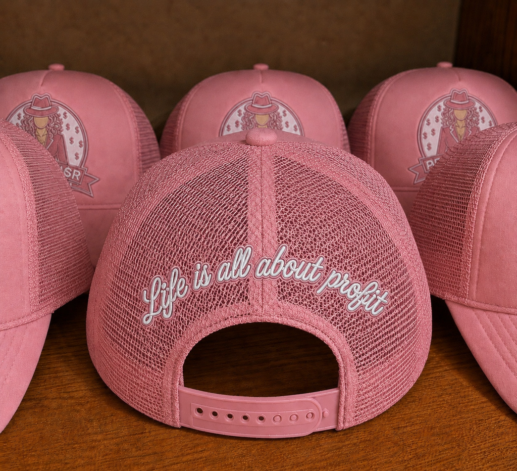 ProfitMCR Salmon Pink Embroidered “Boss Lady”Trucker Cap