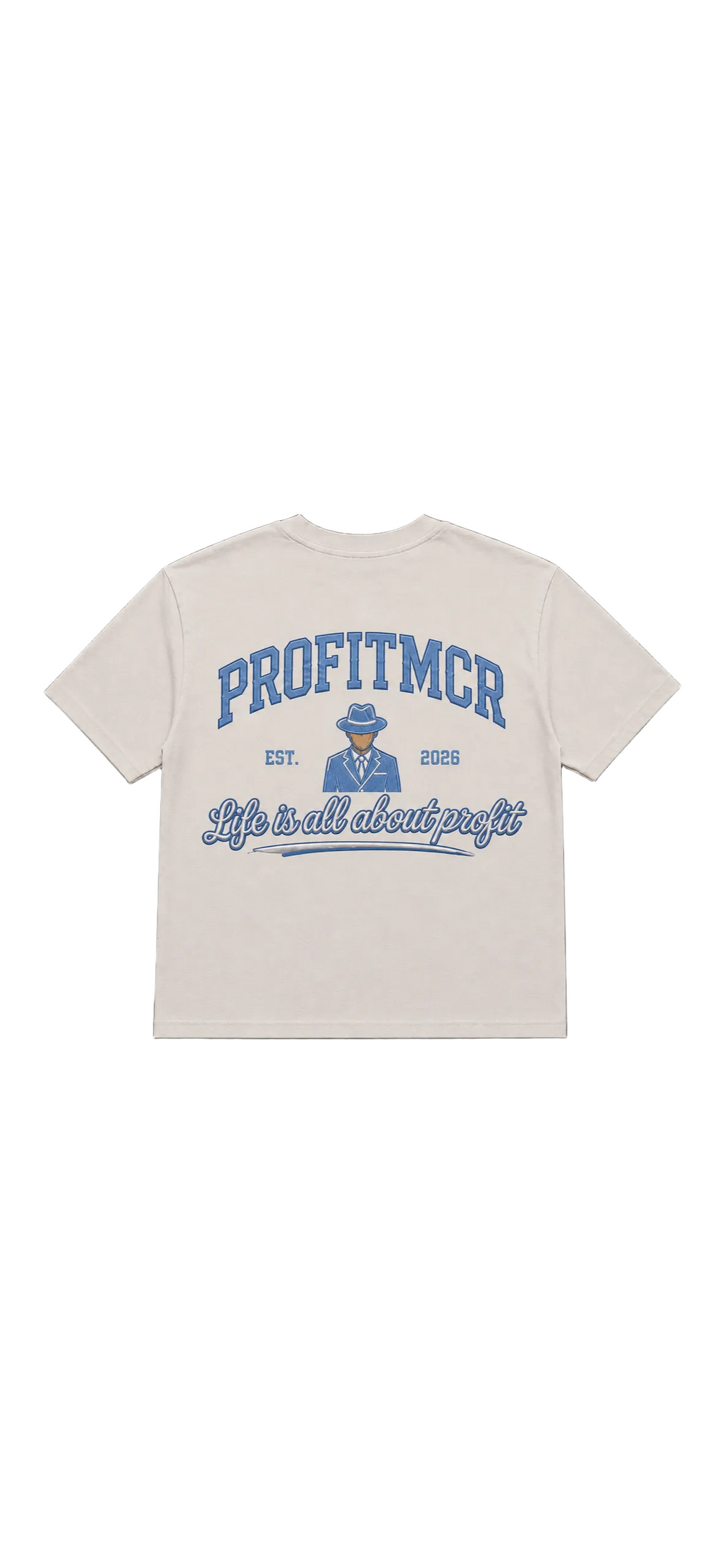 ProfitMCR Light Blue Graphic Design T-Shirt