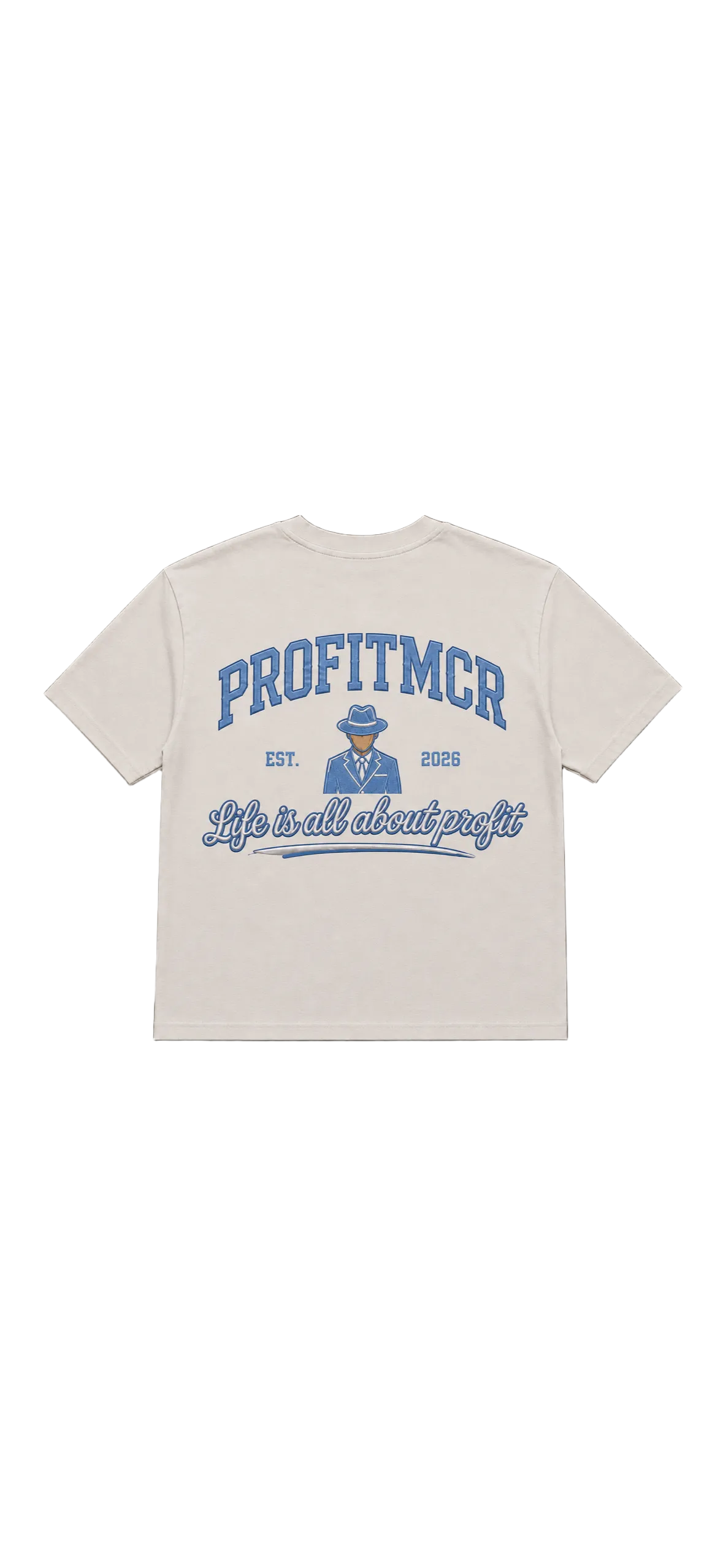ProfitMCR Light Blue Graphic Design T-Shirt