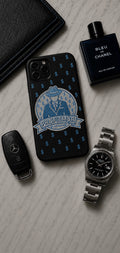 ProfitMCR Black & Ice Cold Blue Embroidered Phone Case