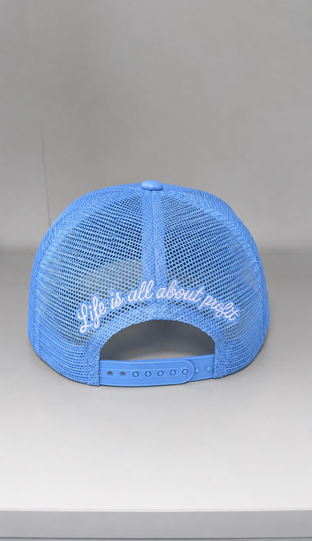 ProfitMCR Ice Blue Embroidered Trucker Cap
